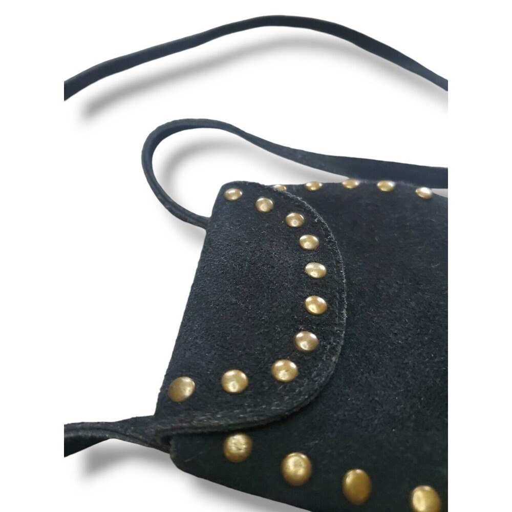 Vintage Gianni Black Vegan Suede Fringe MicroMini Shoulder Crossbody Western Bag - Picture 11 of 16